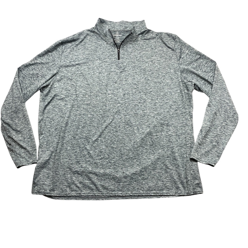 Real Essentials 3X Long Sleeve Gray 1/4 Zip Mens Activewear Shirt‎